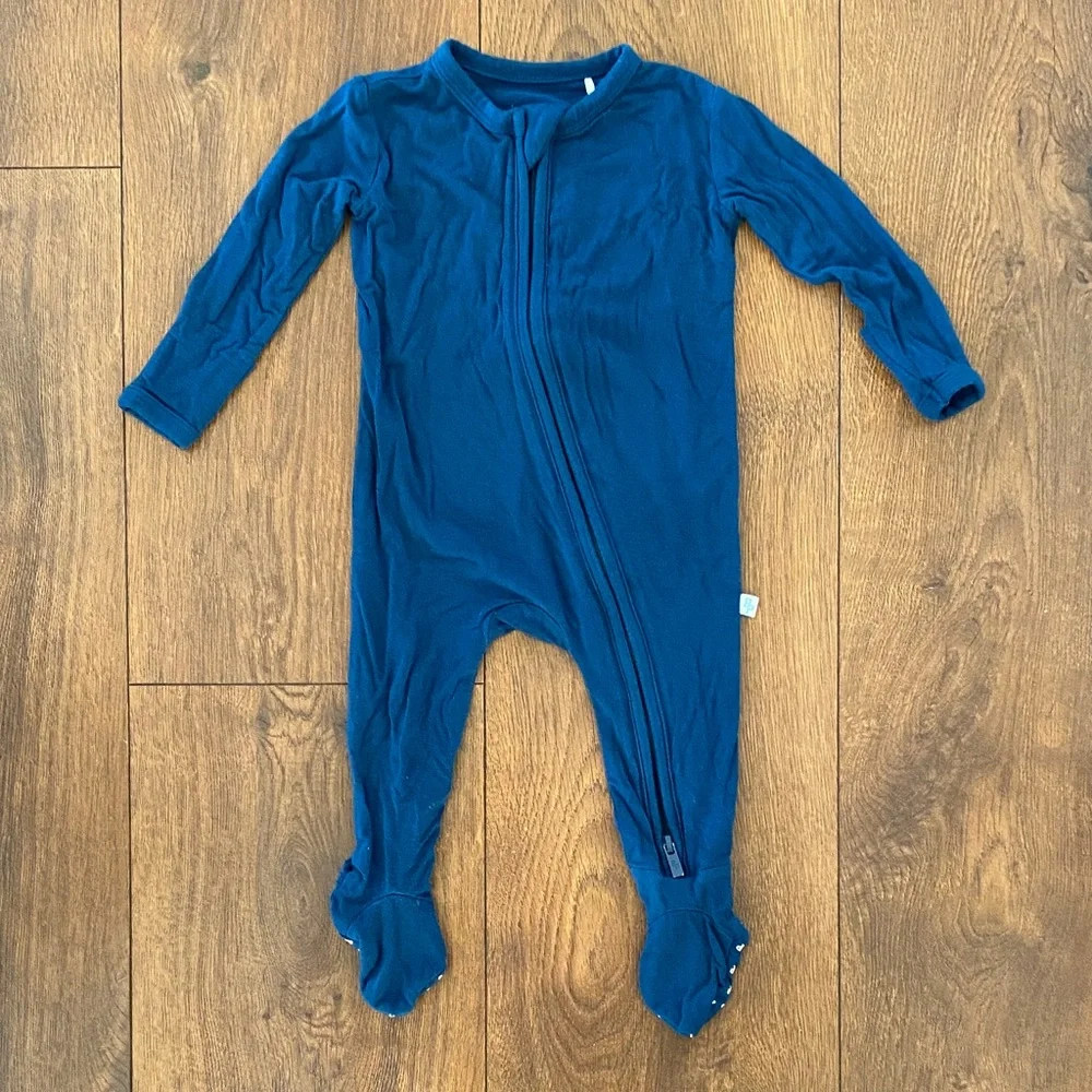 Posh Peanut 0-3 months Blue One Piece Footie Double Zip